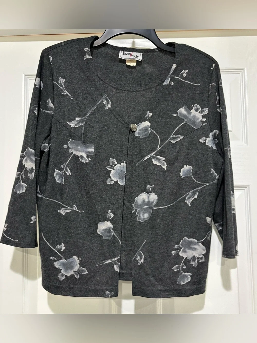 Floral Open-Front Women's Cardigan Sweater Plus Size 18